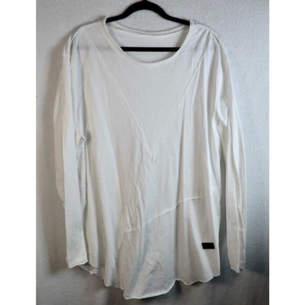 Philipp Plein White Abstract Stitching Crew Neck Long Sleeve Size 3XL
